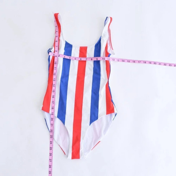 NWT Onia  Blue, Red & White Stripe One-Piece Bathing Suit Large - Picture 3 of 13